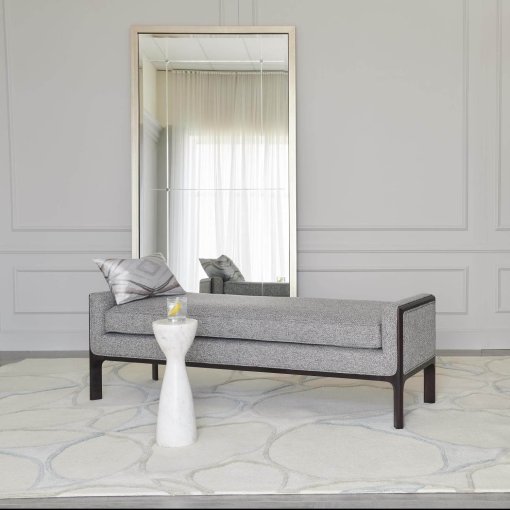 Beaumont Floor mirror in Silver Leaf, lifestyle.