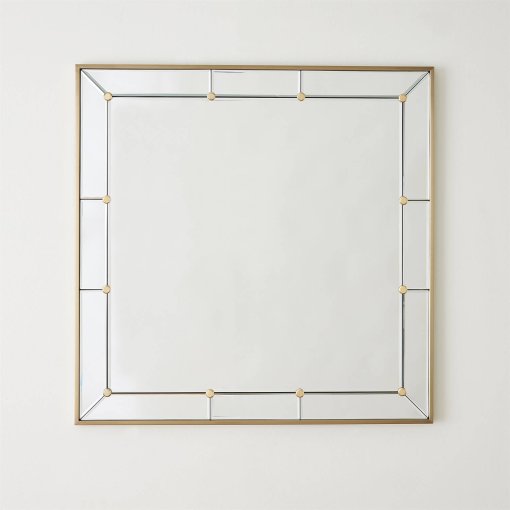 Brass Studded mirror front view