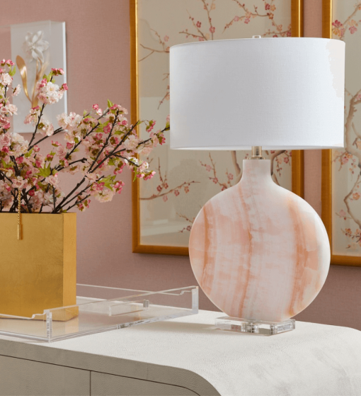Lizzy Lamp in blush color lifestyle