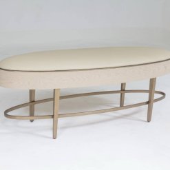 Ellipse bench Ivory angled view