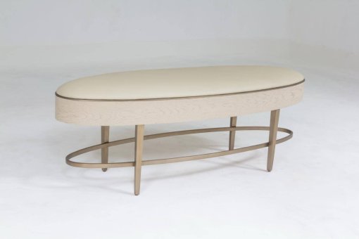 Ellipse bench Ivory angled view