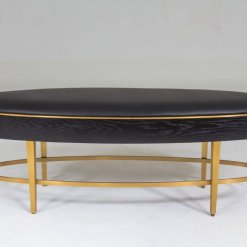 Ellipse bench black leather front view