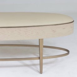 Ellipse bench ivory closeup end