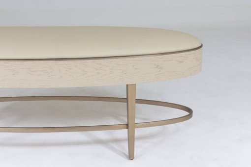 Ellipse bench ivory closeup end