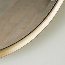 Hudson mirror brushed brass closeup