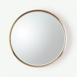 Hudson round mirror brushed brass