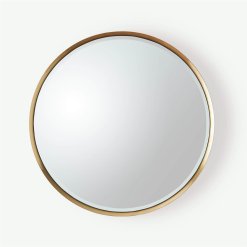 Hudson round mirror brushed brass