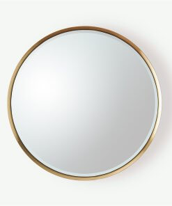 Hudson round mirror brushed brass