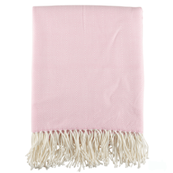 Pink herringbone throw folded