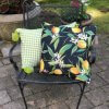 Lemons and Green Woven pillows outdoor set