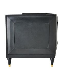 Arc sofa black leather side view