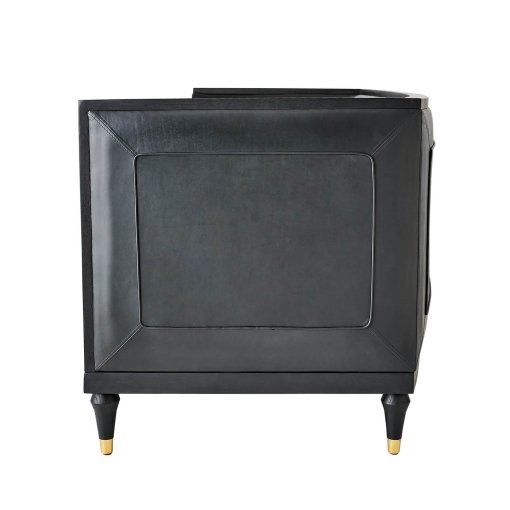 Arc sofa black leather side view