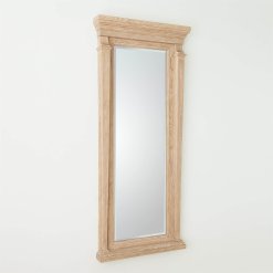 Josephine floor mirror in bleached Oak angled