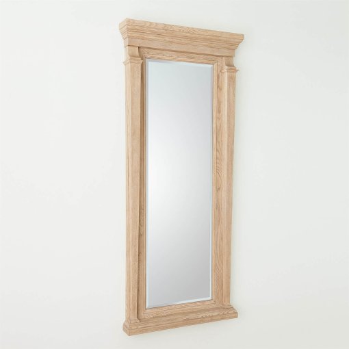 Josephine floor mirror in bleached Oak angled