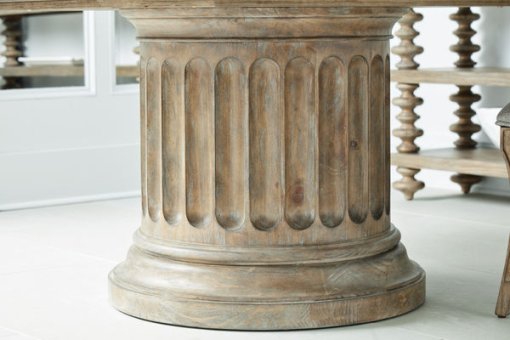 Architrave round dining table base closeup