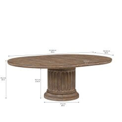 Architrave round table with leaf and dimensions