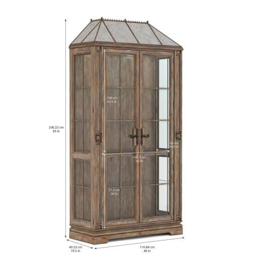 Architrave Display cabinet product with dimensions