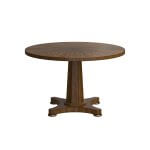 Eave round pedestal dining table in Hazelnut finish
