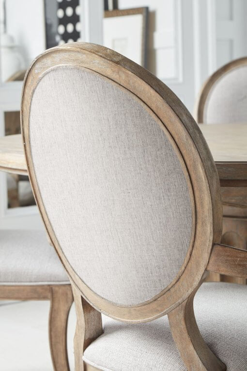 Architrave side chair backside closeup