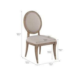 Architrave side chair product w dimensions