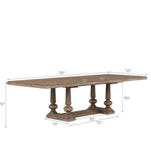 Architrave rect dining with dimensions