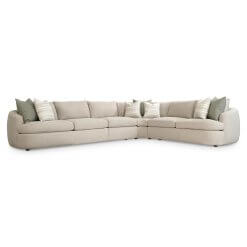 Jules sectional front view with pillows